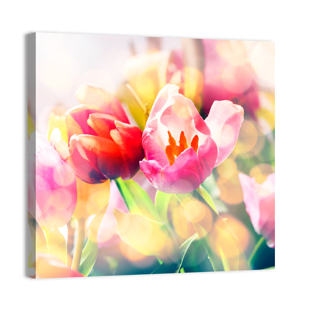 Artistic Spring Tulips Wall Art