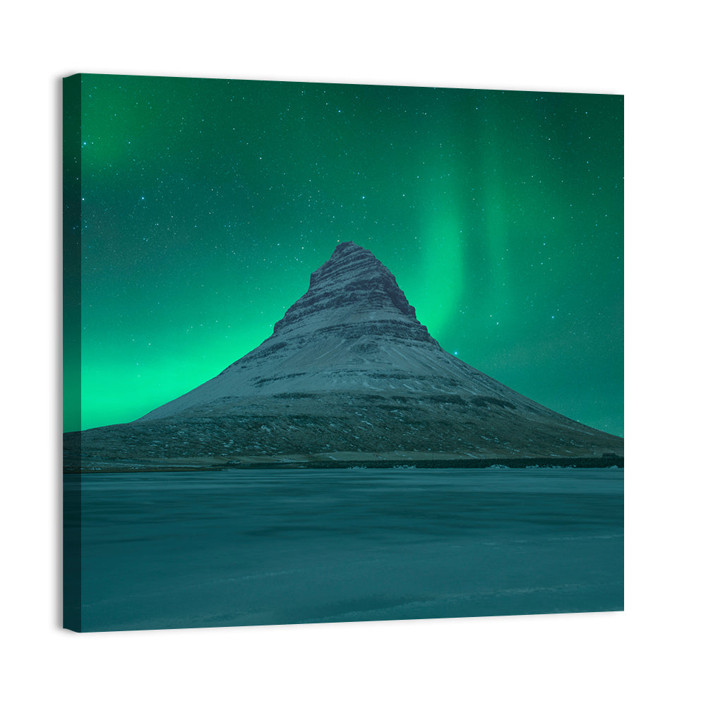 Northern Lights At Mount Kirkjufell Wall Art