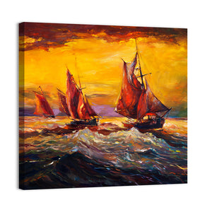 Sail Ship In Sea Artwork Wall Art