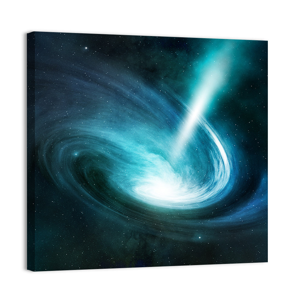 Spiral Galaxy with Radiant Jet Stream Wall Art