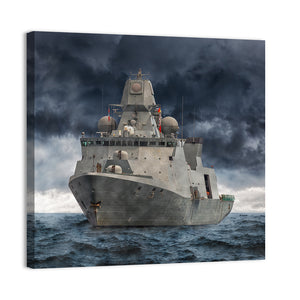 Military Ship On Sea Wall Art