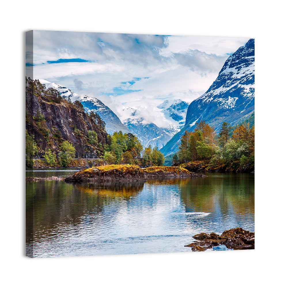 Norwegian Mountain Reflection Wall Art