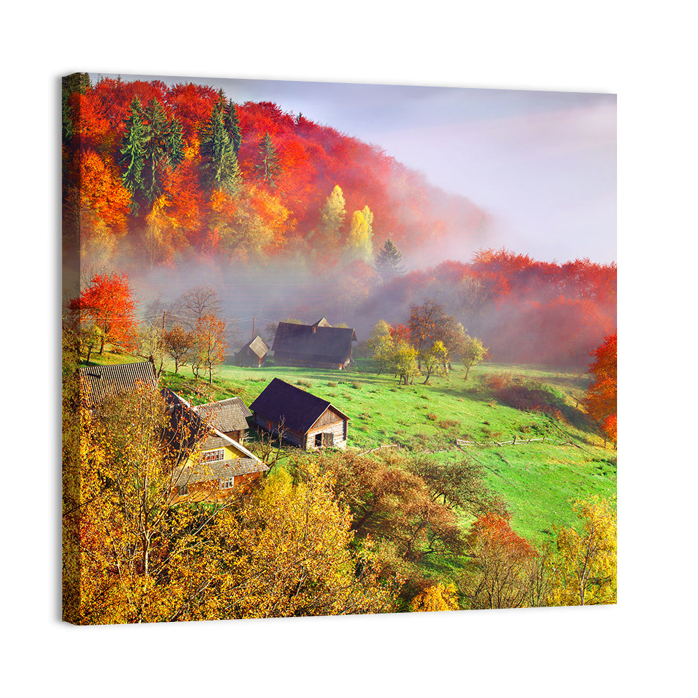 Carpathian Mountains Landscape Wall Art, canvas print, square