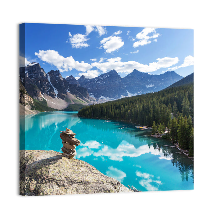 Moraine Lake Reflection Wall Art as a canvas print