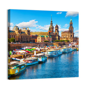 Old Town With Elbe River Embankment Wall Art