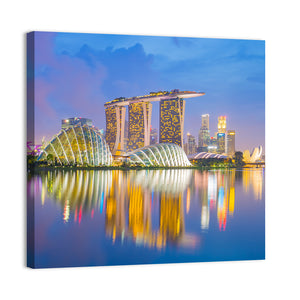 Singapore Cityscapes At Twilight Wall Art