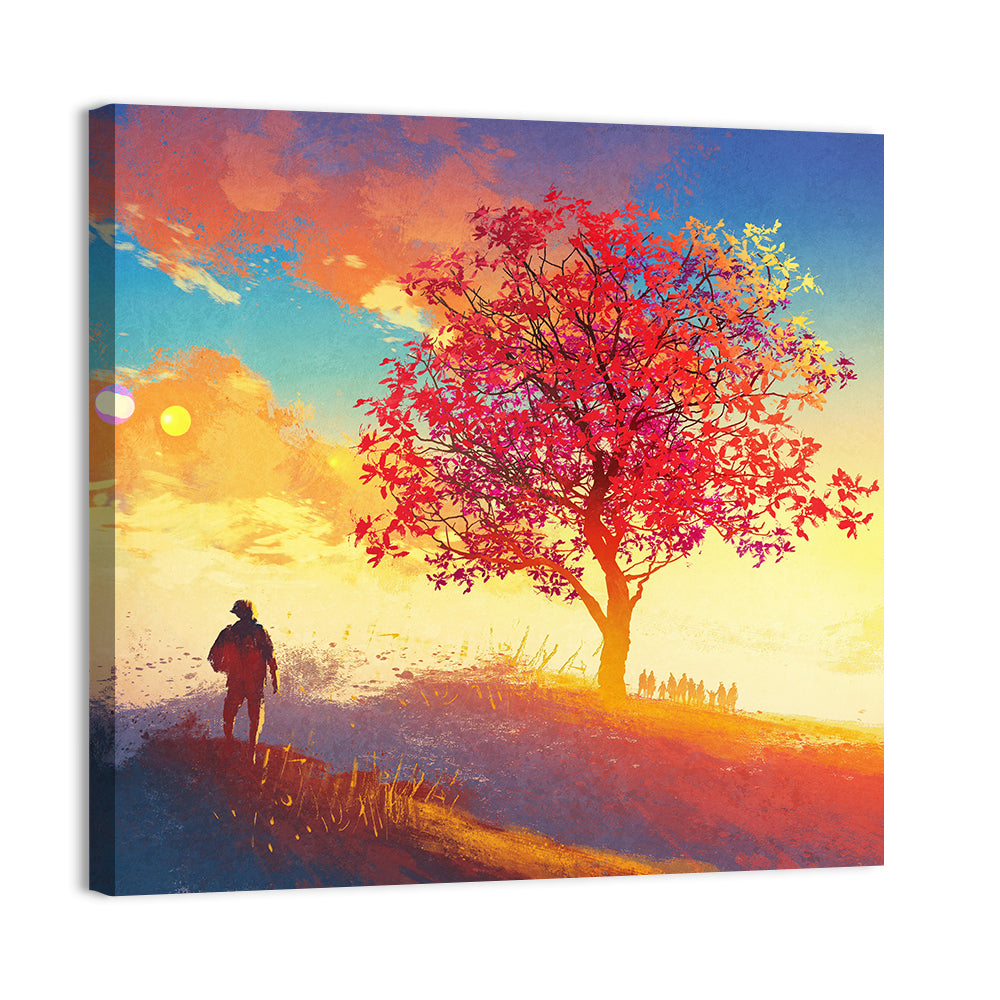 Surreal Autumn Dusk Landscape Wall Art
