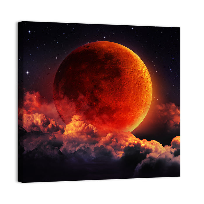 Blood Moon Eclipse Wall Art as a canvas print