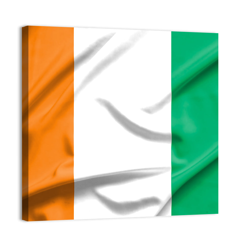 Ivory Coast Flag Rippled Tricolor Wall Art