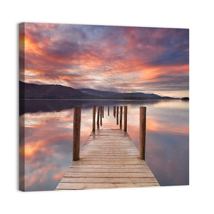 Flooded Jetty In Derwent Water Wall Art