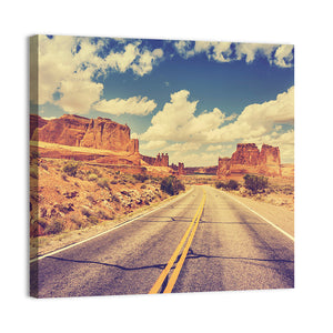 Vintage Desert Road In USA Wall Art