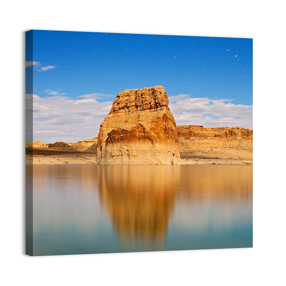 Lone Rock at Lake Powell Wall Art, canvas print, square