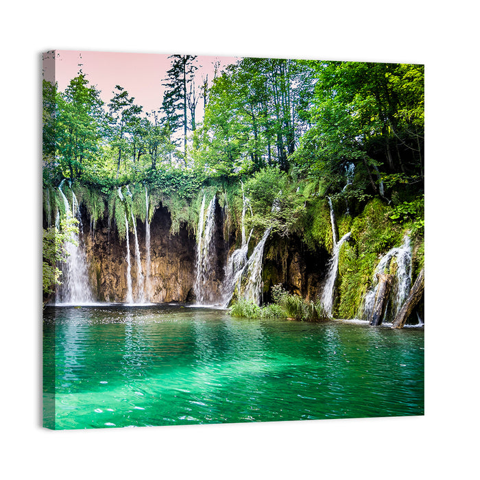 Plitvice Lakes Waterfalls Wall Art as a canvas print