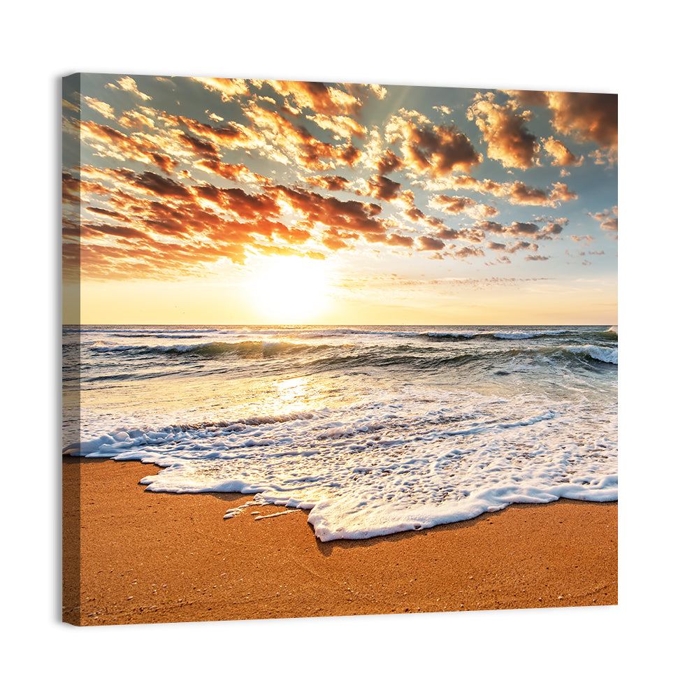 Foamy Shoreline at Sunrise Wall Art