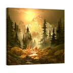 Rockies Mountain Stream at Golden Hour Wall Art
