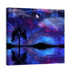Crescent Moon Nightscape Wall Art