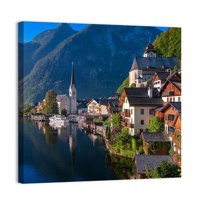 Alpine Lake Village Hallstatt Wall Art