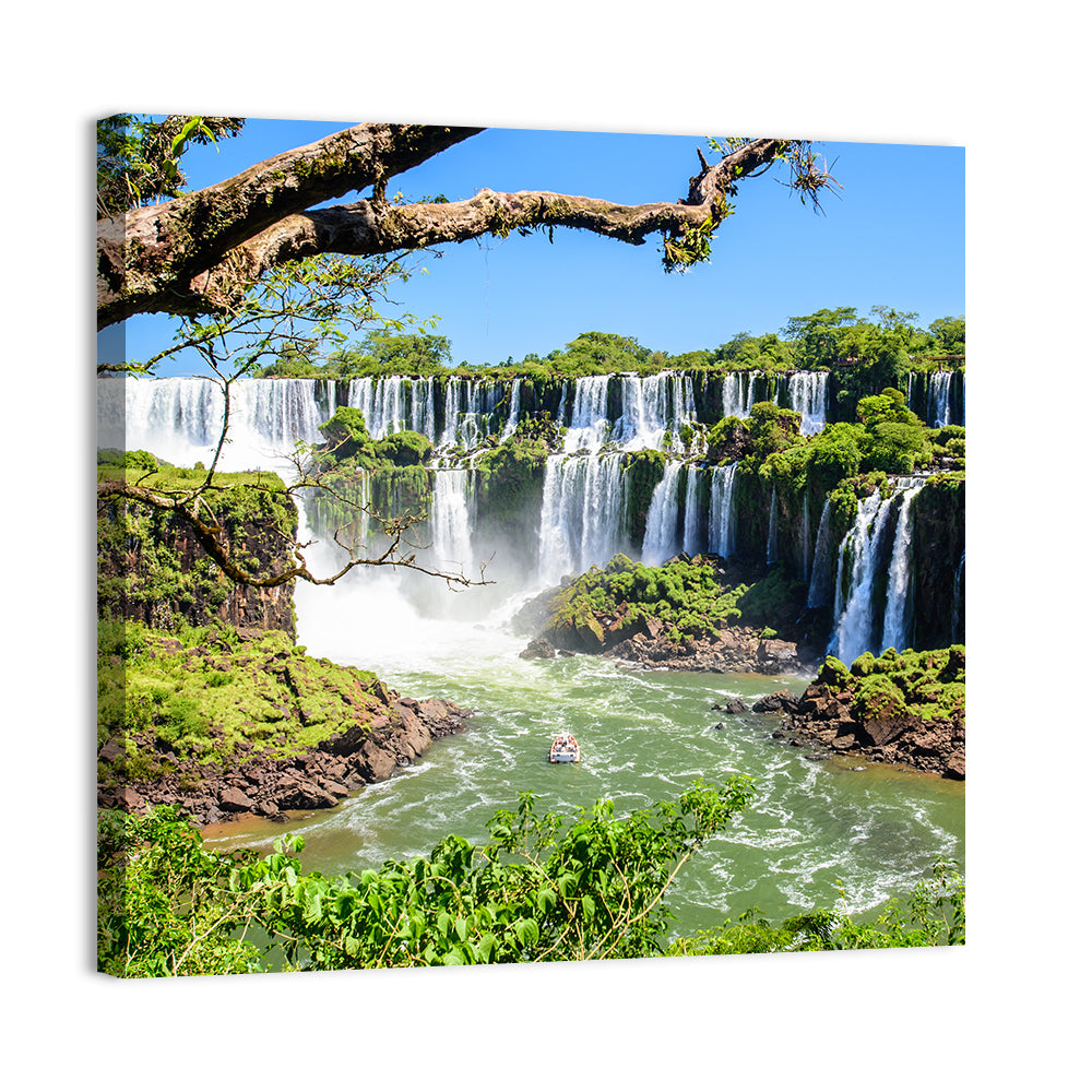 Iguazu Falls from Argentina Wall Art, canvas print, square