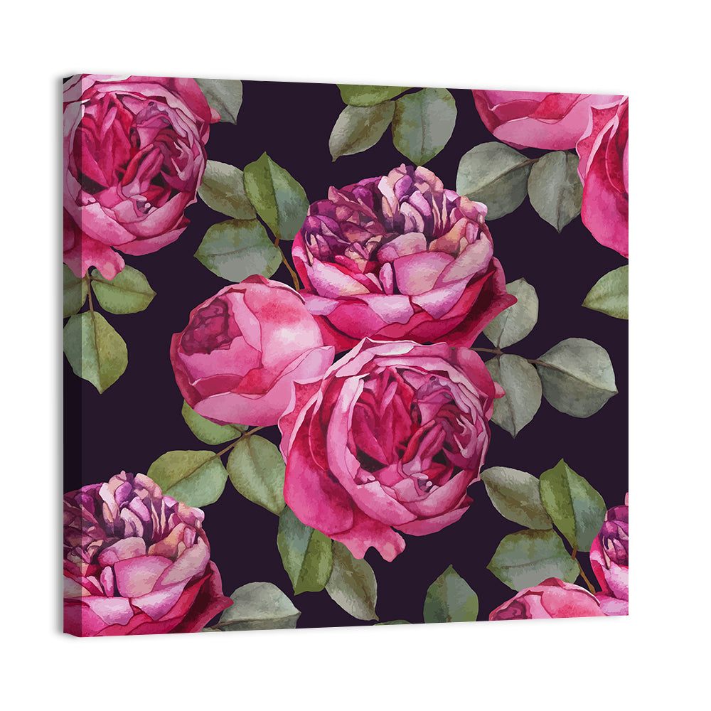 Pink Watercolor Roses Wall Art