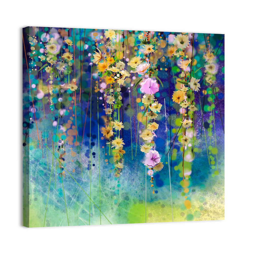 Ethereal Hanging Floral Vines Wall Art