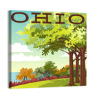 Retro Ohio Travel Illustration Wall Art