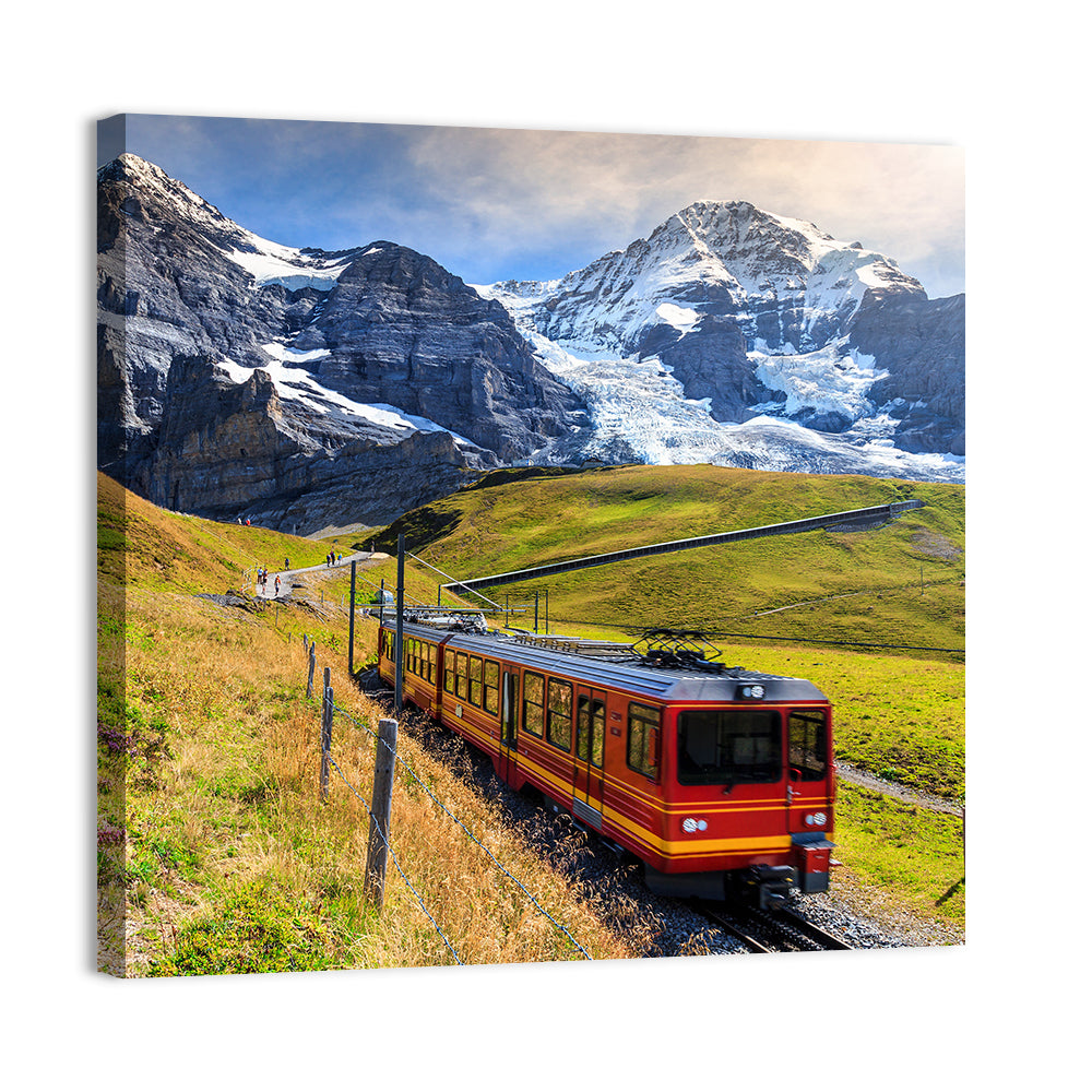 Grindelwald Red Mountain Train Wall Art