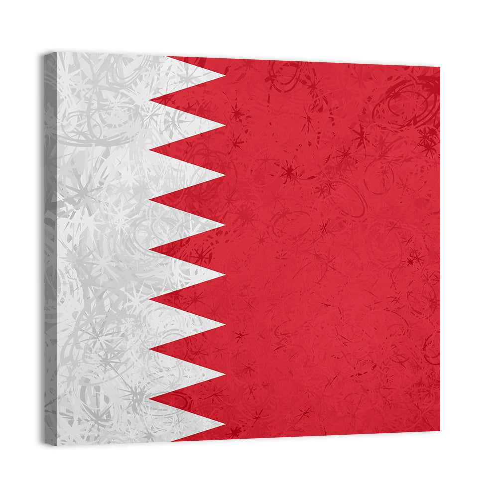 Bahrain Flag with Serrated Edge Wall Art