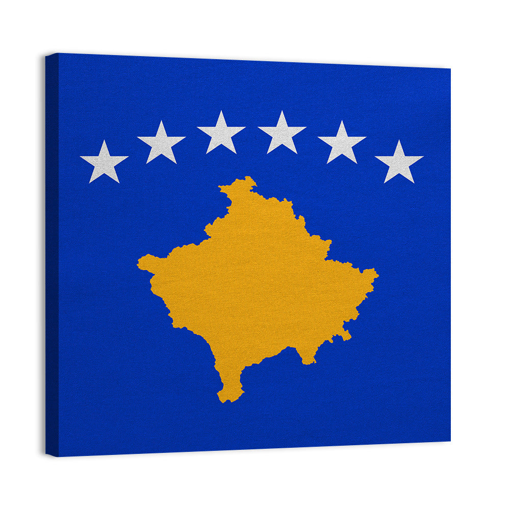 Kosovo National Flag Wall Art