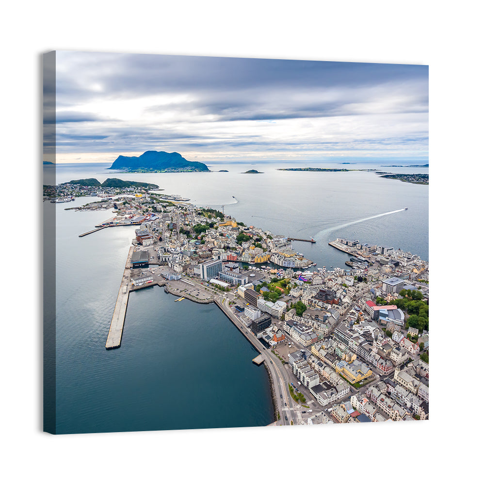 Aksla View Over Ålesund Harbor Wall Art