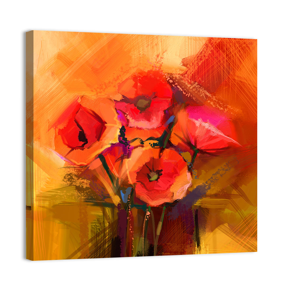 Red Poppy Flower Wall Art