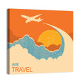Retro Airplane at Sunset Illustration Wall Art