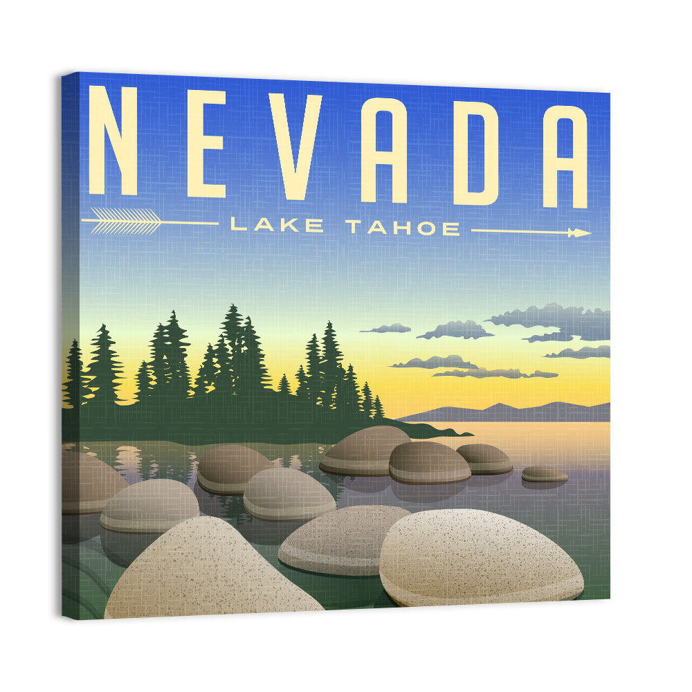 Lake Tahoe Vintage Travel Wall Art