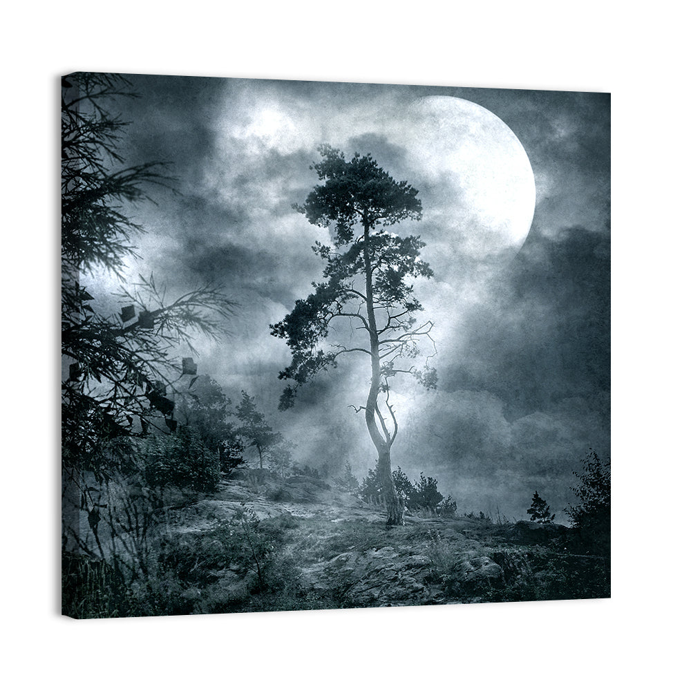 Gothic Moonlit Tree Wall Art