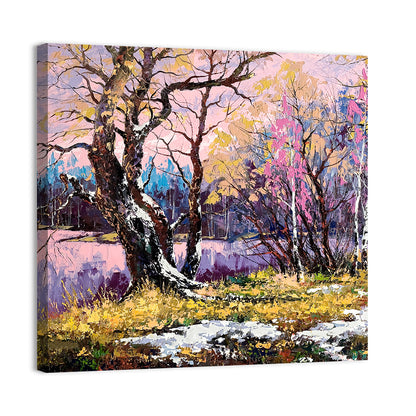 Autumn On Bank Of Lake Wall Art