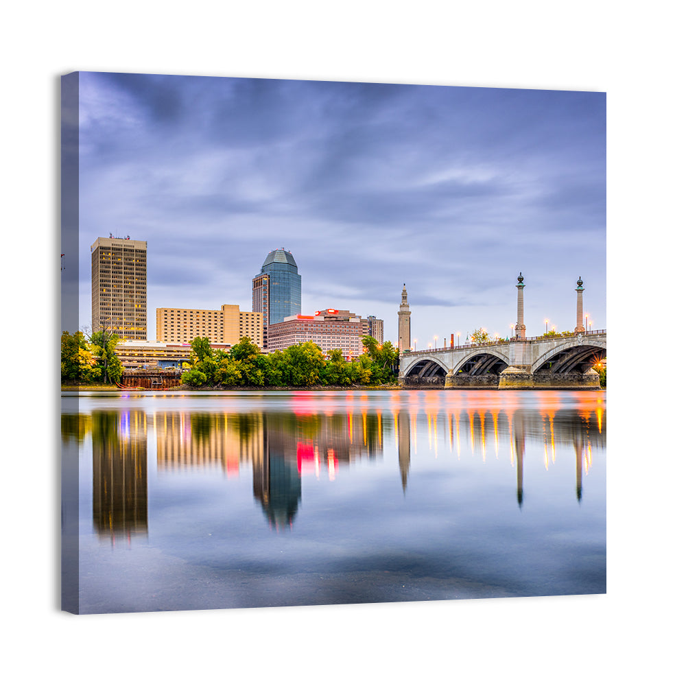 Springfield Skyline with Memorial Bridge Wall Art