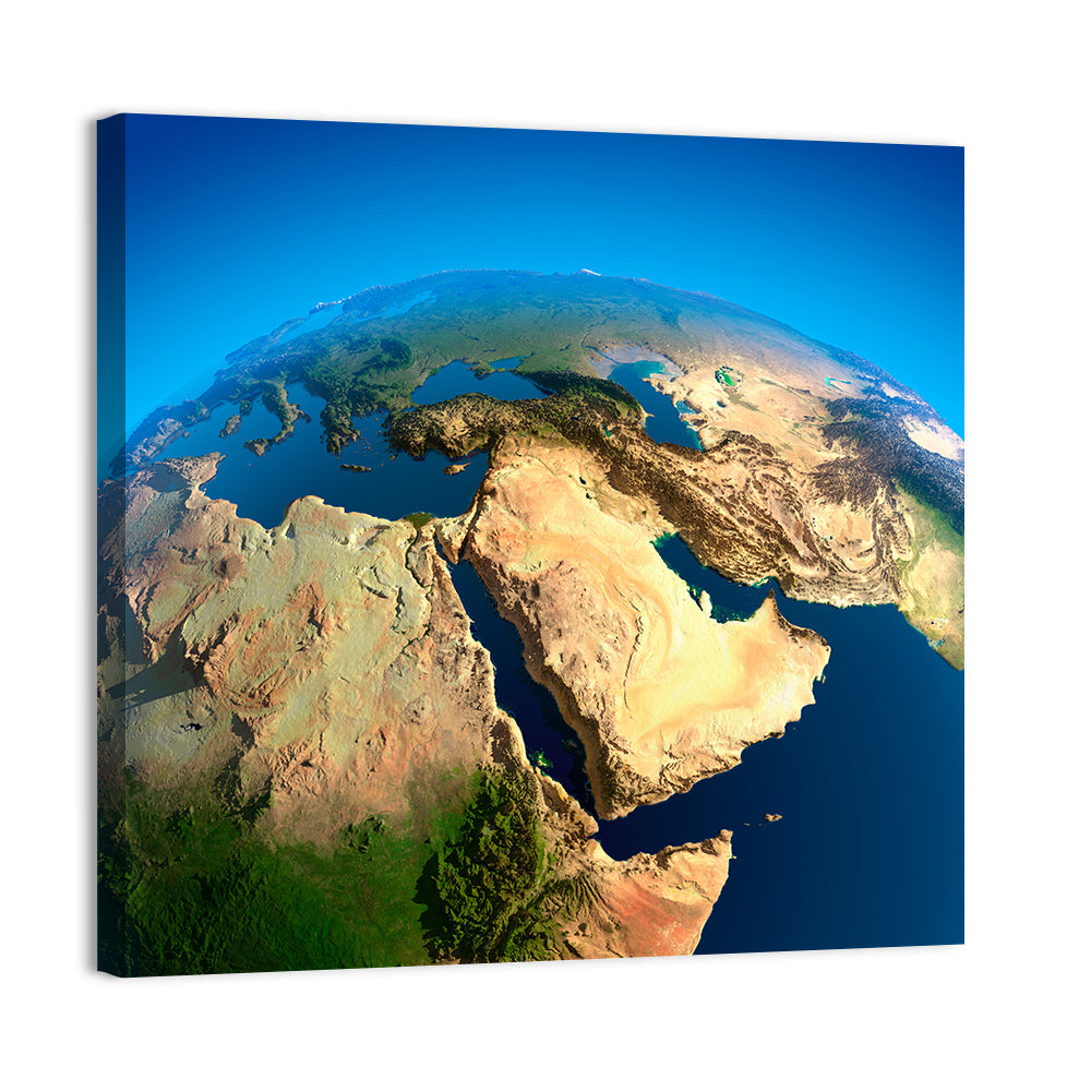 Satellite View of the Middle East Wall Art