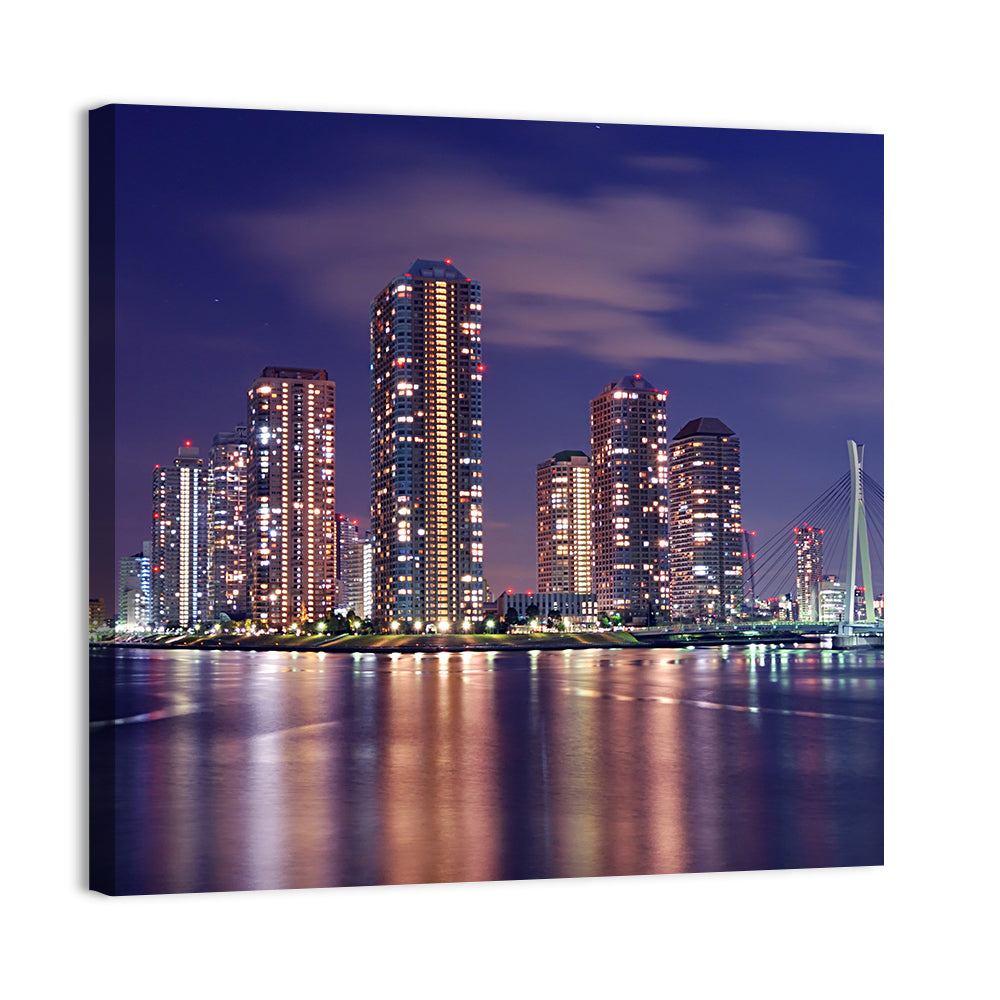 Tokyo Night Skyline Wall Art