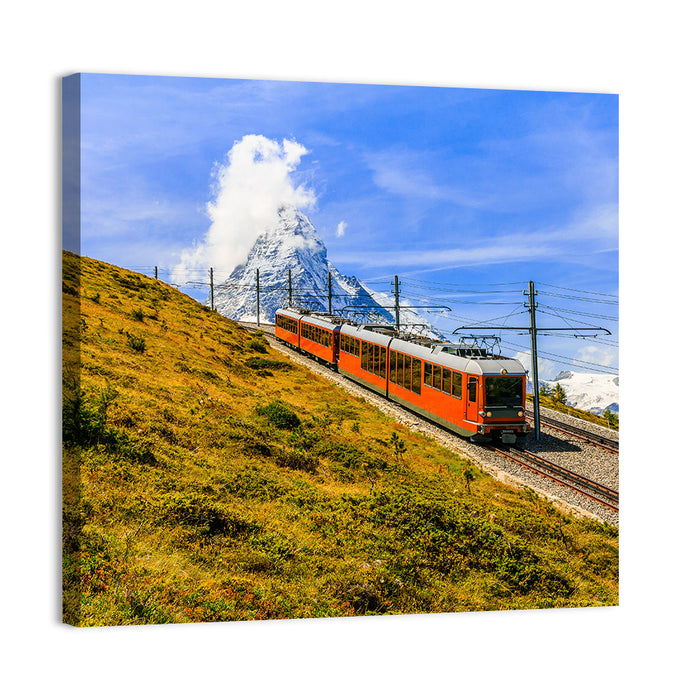 Gornergrat Railway at Zermatt Wall Art as a canvas print