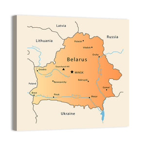 Belarus Map Wall Art