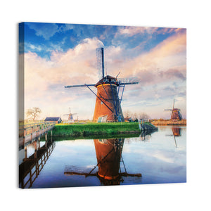 Traditional Dutch Windmills Wall Art