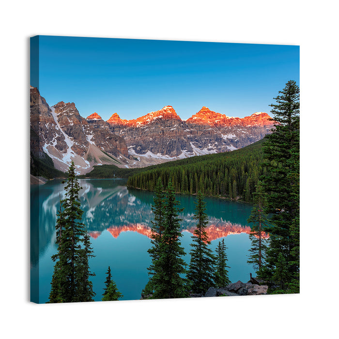 Sunrise at Moraine Lake Wall Art as a canvas print