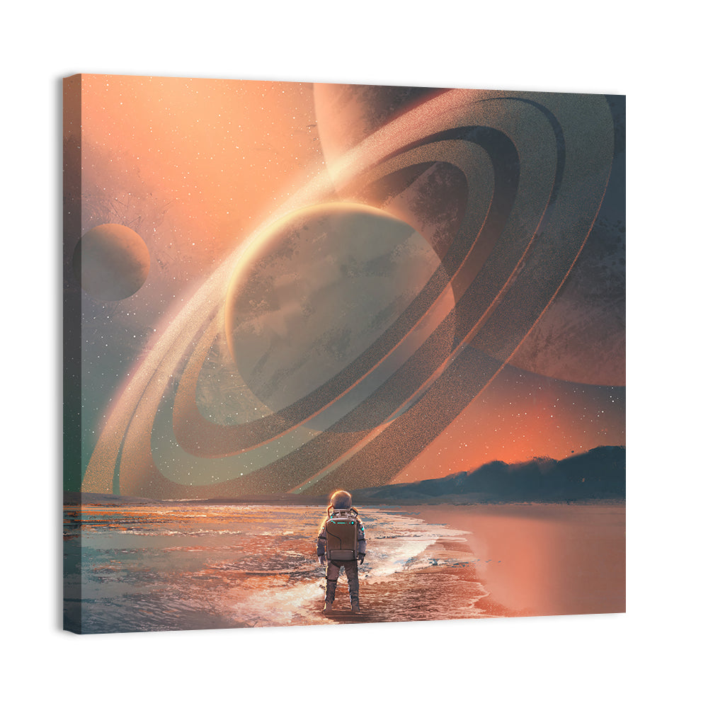 Solitary Astronaut on Alien Beach Wall Art