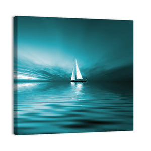 Sailing Boat Sunset Wall Art