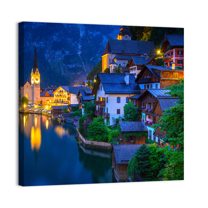 Hallstatt Village In Alps Wall Art