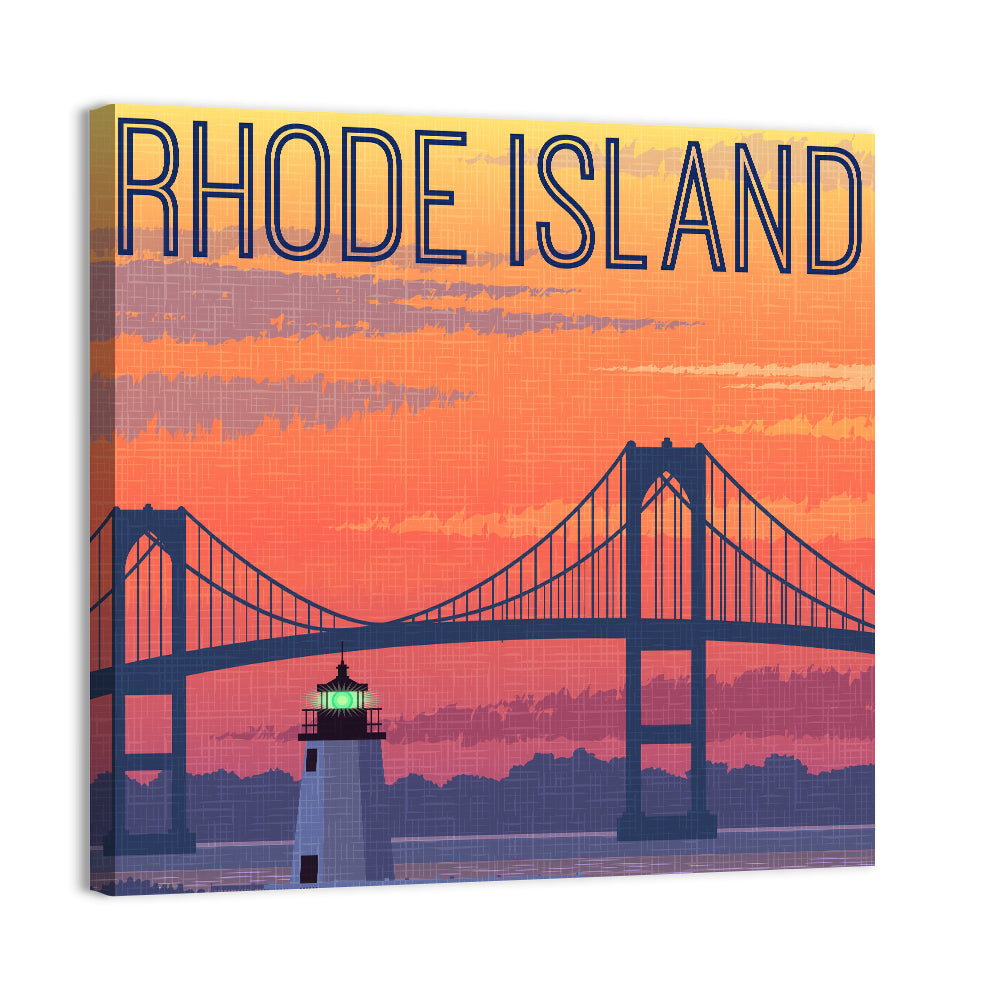 Jamestown Bridge and Lighthouse Wall Art