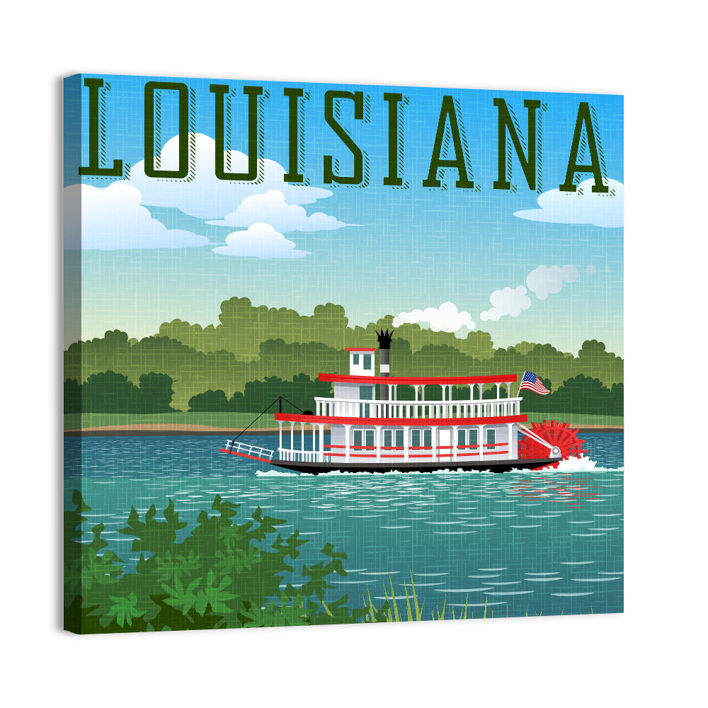 Louisiana Steamboat Wall Art