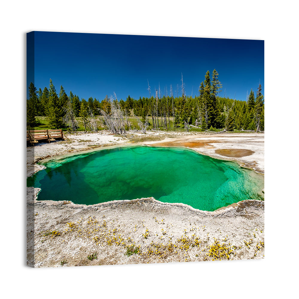 Abyss Pool in Yellowstone Wall Art, canvas print, square