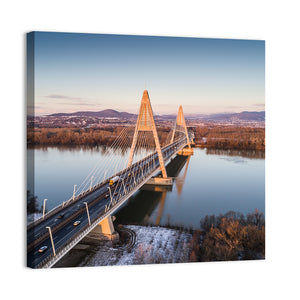 Megyeri Bridge Over The DanubeRiver Wall Art