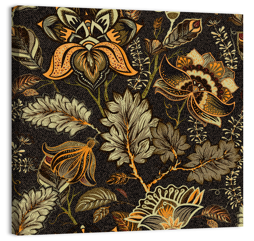 Vintage Ornamental Floral Pattern Wall Art