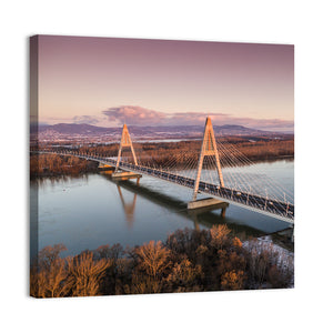 Megyeri Bridge At Dusk Wall Art